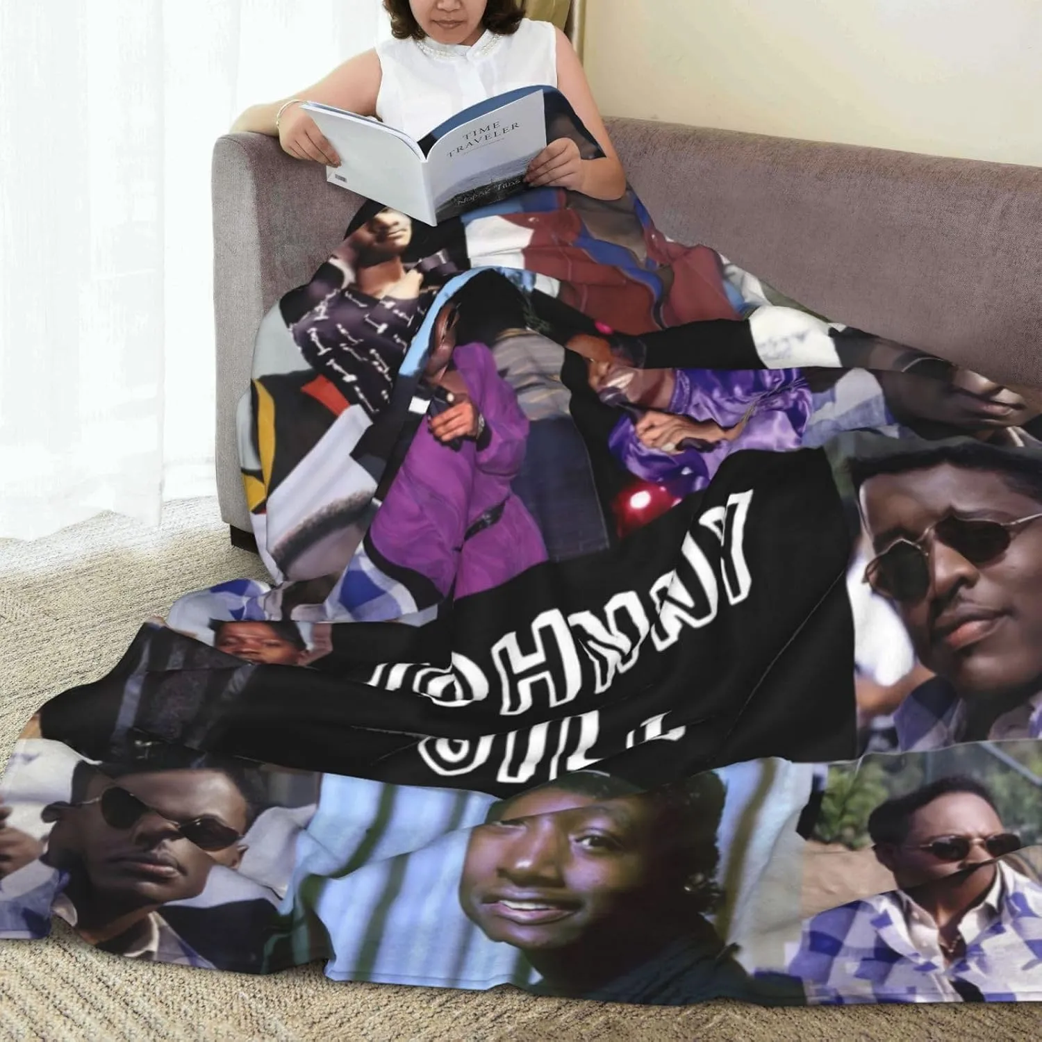 Johnny Gill Blanket Flannel Fleece Printed Throw Blankets Ultra Soft Micro Warm Blanket for All Season Bedding Chair Sofa Couch Bed 50"x40"