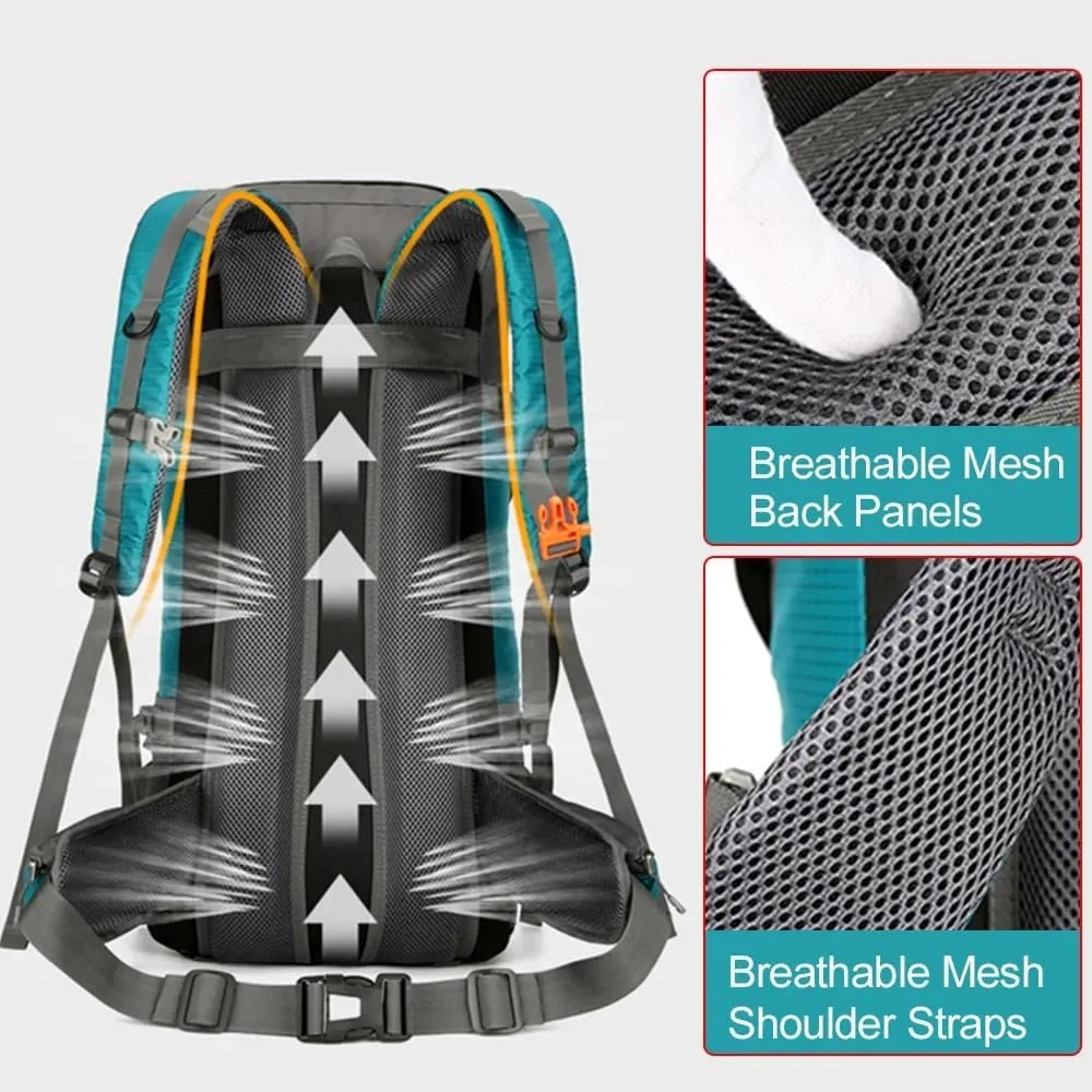 JSEIAJB 70L Hiking Camping Backpack Water-resistant Climbing Camping Outdoor Backpack Travel Sports Bag