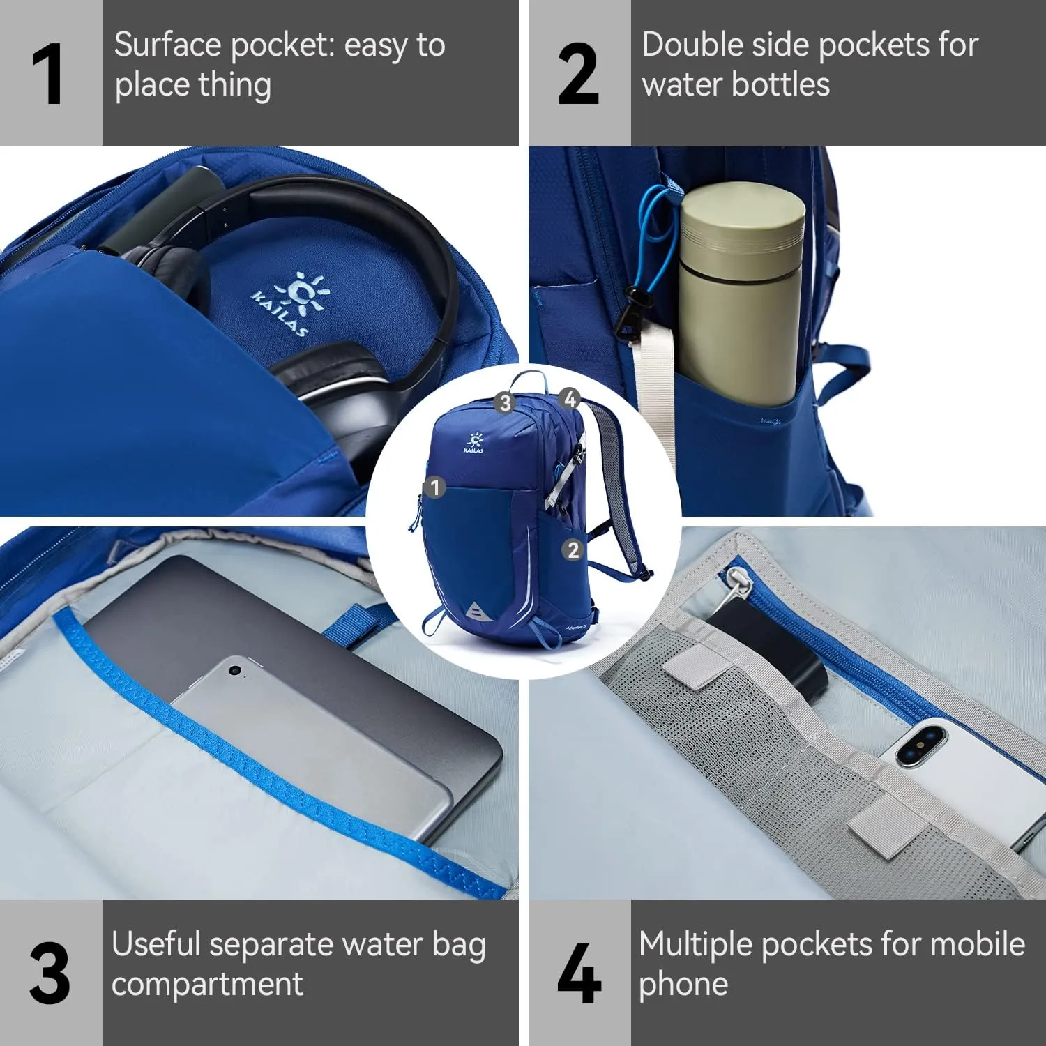 KAILAS Adventure 22L Lightweight Hiking Backpack Waterproof Trekking Backpack Small Daypack Outdoor Camping Trip Travel