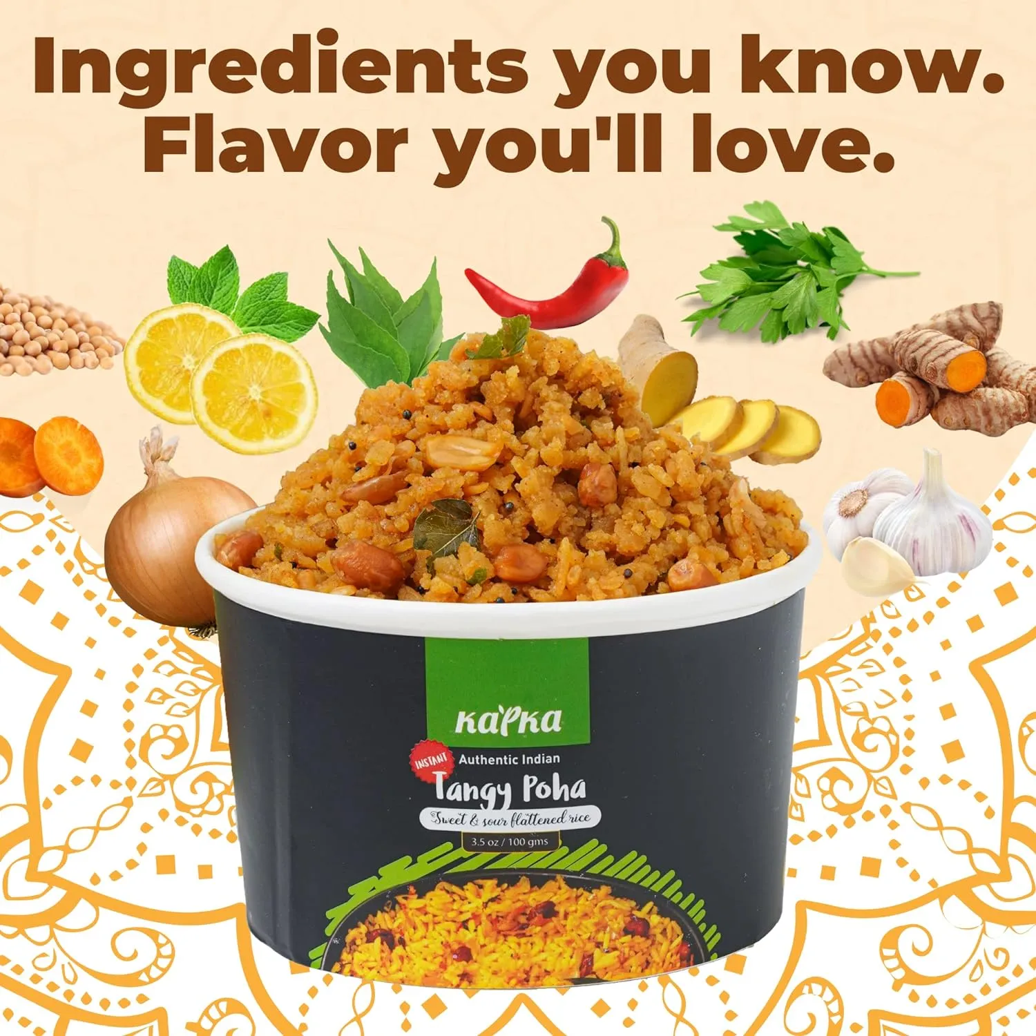 Kapka Assorted Variety Indian Meals - 5 Pack - Ready to Eat Authentic Vegan Prepared Food - Just Add Water - Microwaveable Plant-Based Snacks for Breakfast, Lunch, Non-GMO, No Additives - 3.5oz Each