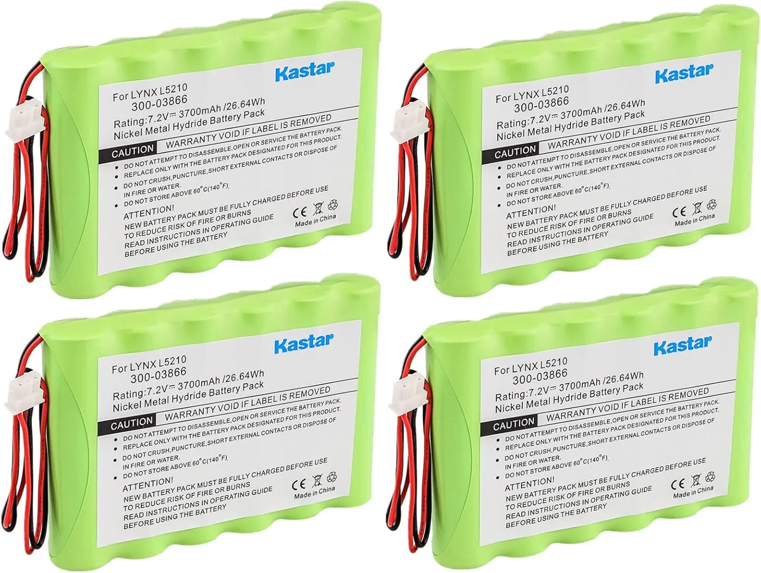 Kastar 4-Pack Battery Replacement for Honeywell 300-03866, Honeywell LCP500-4B, Honeywell LYNXRCHKIT-SHA, Honeywell OSA214, ADT Honeywell Lynx Plus, Honeywell Lynx 5100, Honeywell Lynx 5200 Alarm