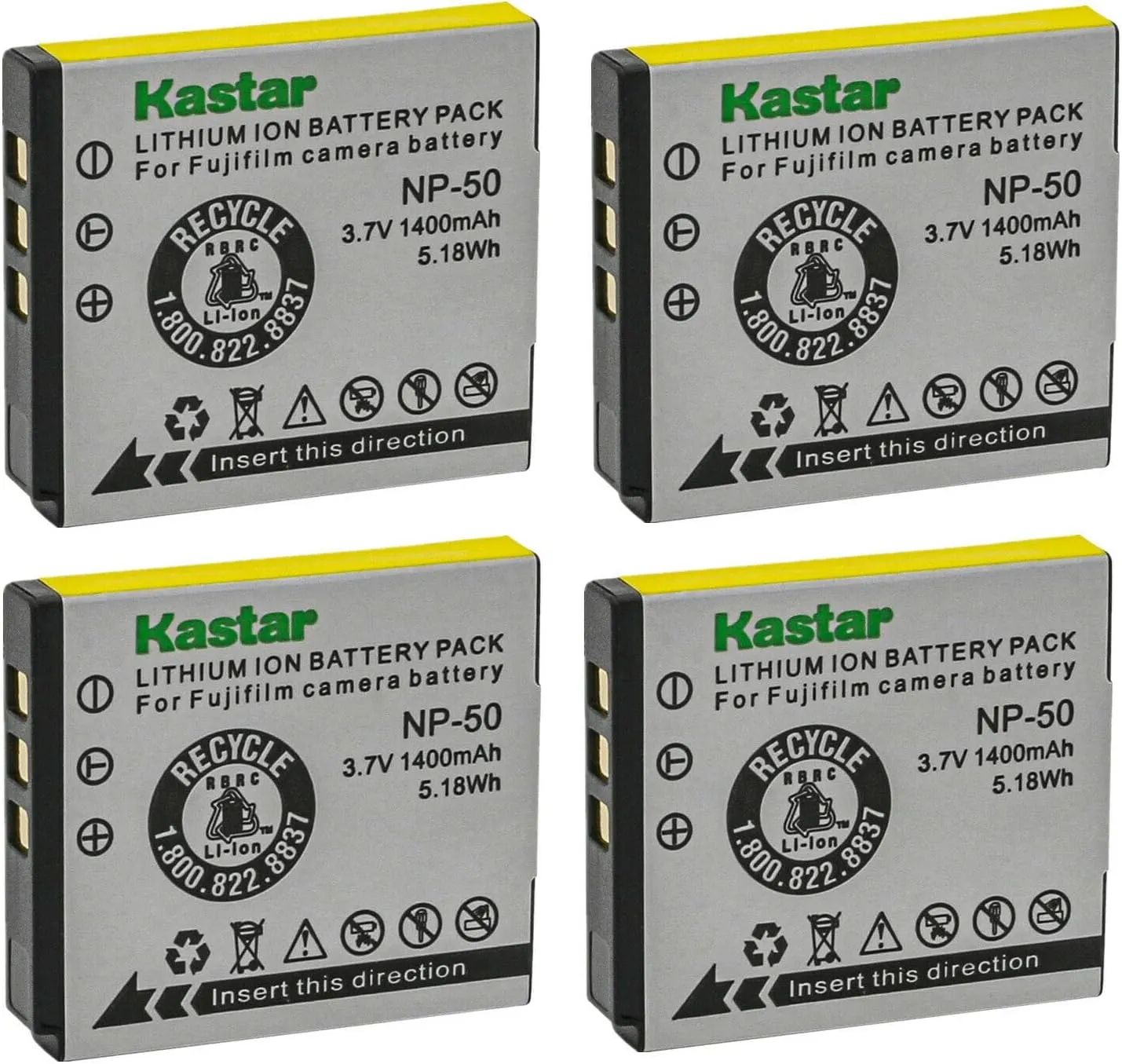 Kastar NP-50 Battery 4-Pack Replacement for Lectrosonics LB-50 Battery, Lectrosonics SSM Transmitter & IFBR1B Receiver, IFBR1B Bodypack Receiver, Lectrosonics 40117 Camera