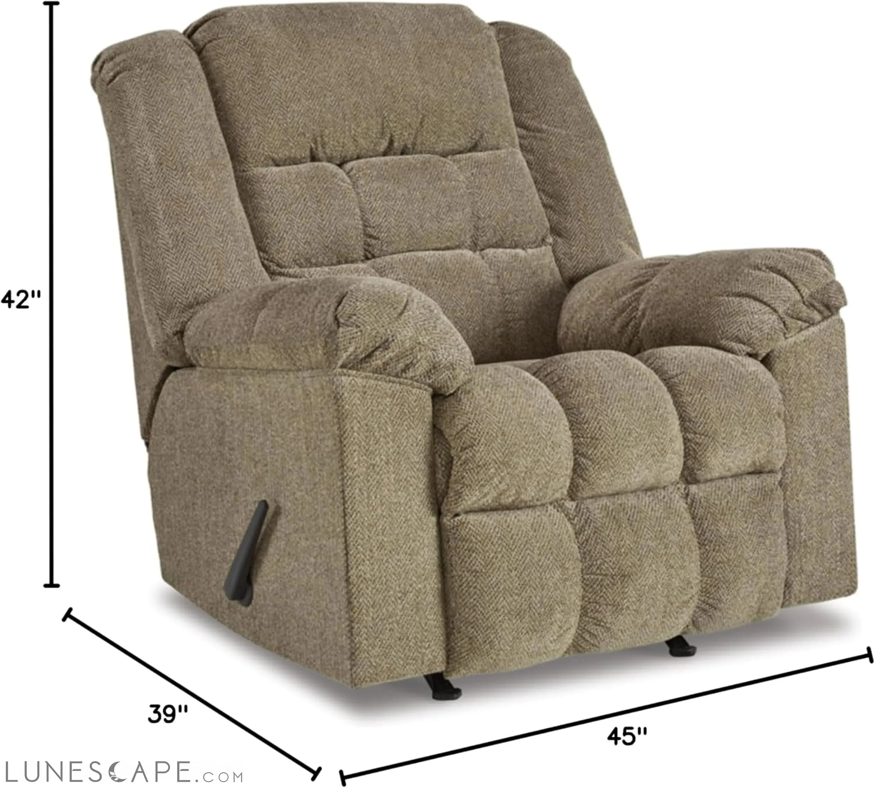 Kegler Contemporary Tufted Manual Rocker Recliner, Light Brown