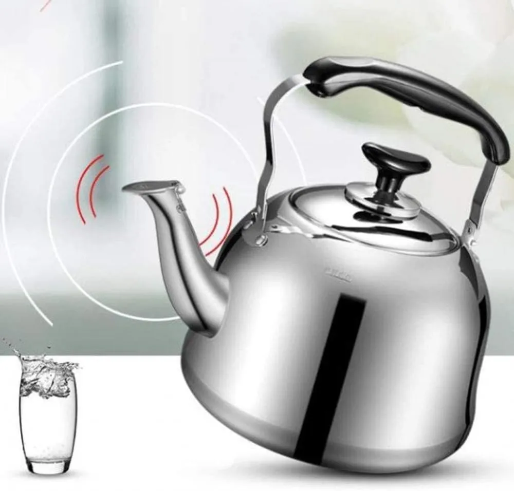 Kettle,Non-Slip Gas Stainless Steel Teakettle for All Stovetop with Ergonomic Handle Whistling Teapot Whistling Tea Quick Boil Kettle -4L Teapots(4L)