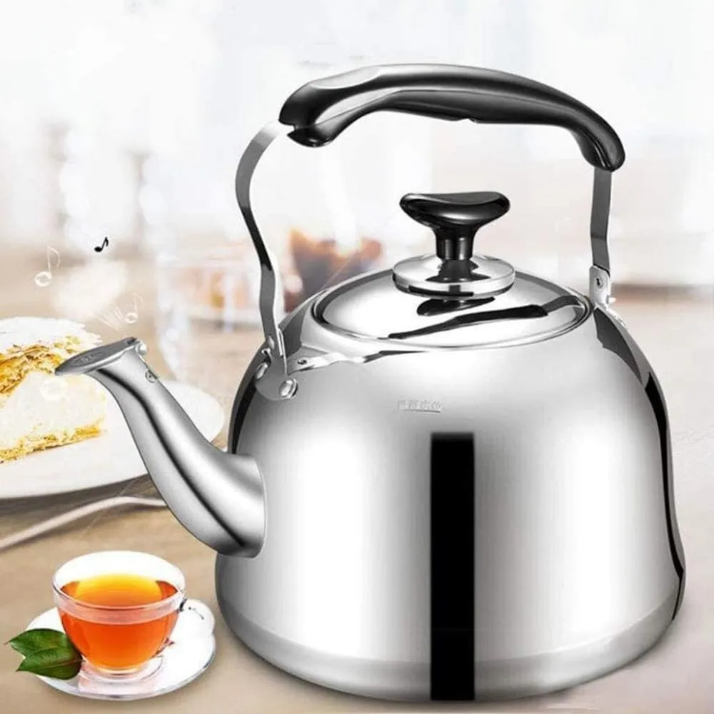 Kettle,Non-Slip Gas Stainless Steel Teakettle for All Stovetop with Ergonomic Handle Whistling Teapot Whistling Tea Quick Boil Kettle -4L Teapots(4L)