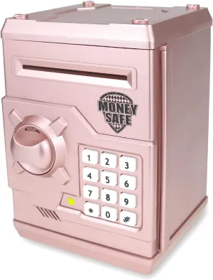 Kids Money Bank, Electronic Piggy Banks, Great Gift Toy for Kids Children, Auto Scroll Paper Money Saving Box Password Coin Bank,Perfect Toy Gifts for Boys Girls (Rose Gold)