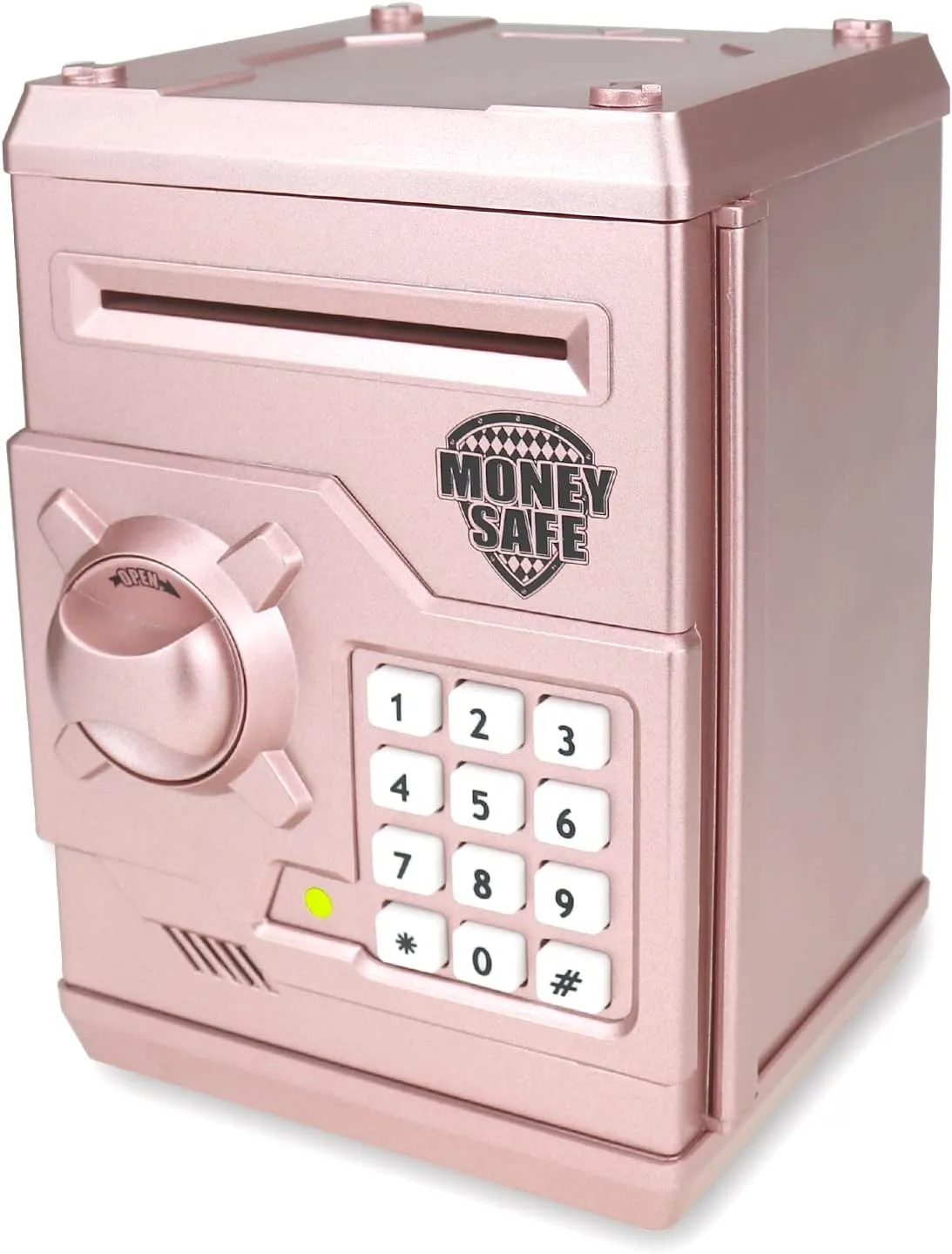 Kids Money Bank, Electronic Piggy Banks, Great Gift Toy for Kids Children, Auto Scroll Paper Money Saving Box Password Coin Bank,Perfect Toy Gifts for Boys Girls (Rose Gold)