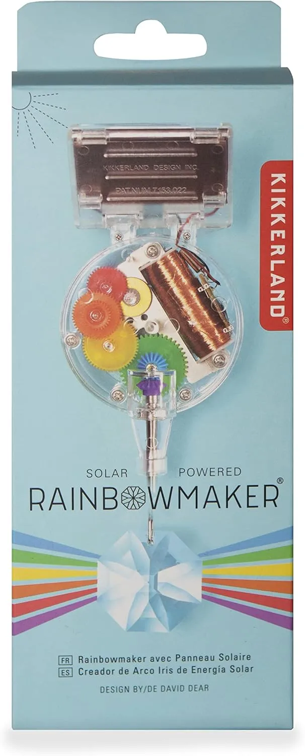 Kikkerland Solar Powered Rainbow Maker – Prism Suncatcher, Fun Home Window Decor – Unique Gift for Christmas & Birthdays – Single Crystal