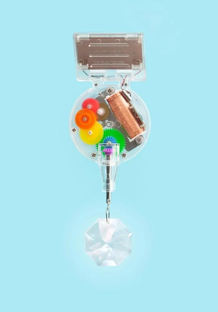 Kikkerland Solar Powered Rainbow Maker – Prism Suncatcher, Fun Home Window Decor – Unique Gift for Christmas & Birthdays – Single Crystal