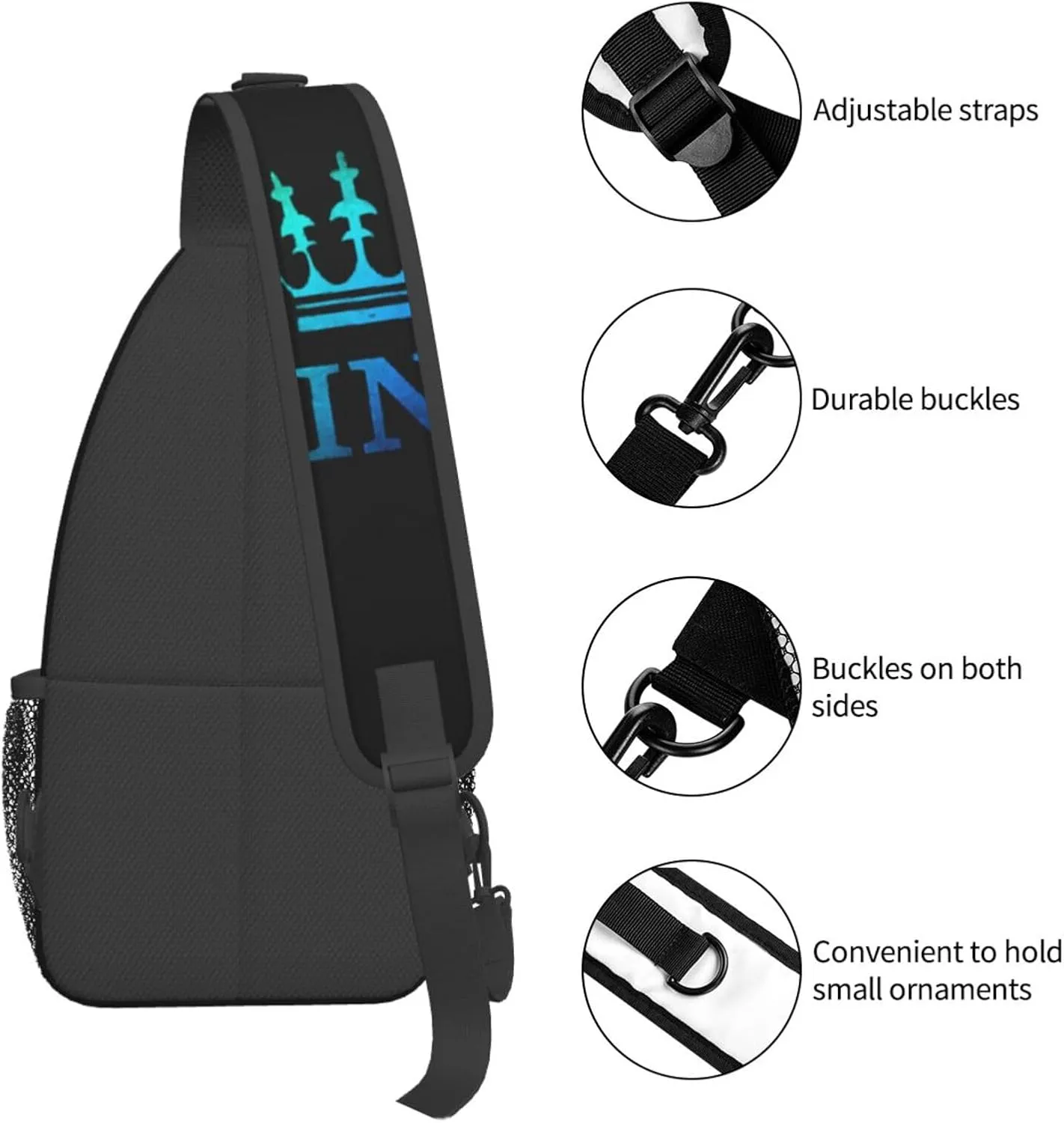 King Shoulder Bag Lion Sling Backpack Daypack Casual Backpack Hiking Bag Men Backpack Bag