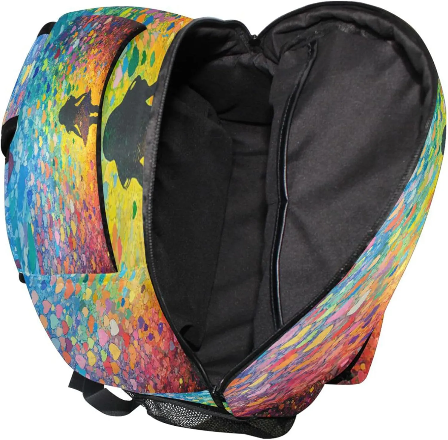 KLL Fun Backpack for Men Women Fashion Diaper Bag Backpack with Chest Strap for Travel Trip Colorful Hearts Rainbow