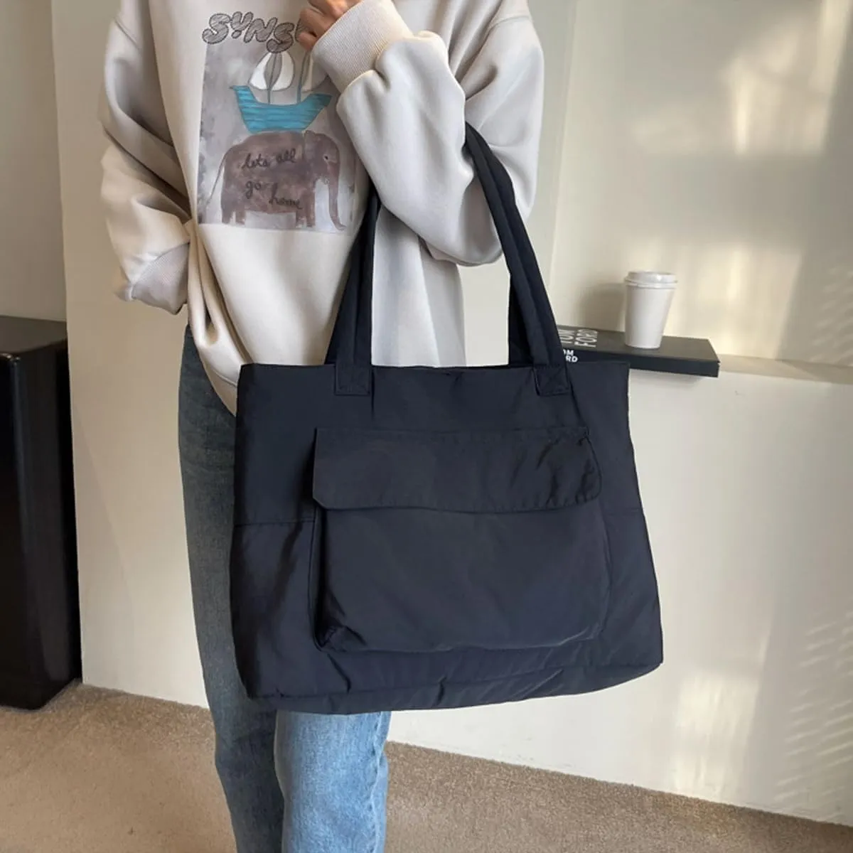 Korean version Japanese women's handbag Women's casual high-capacity commuting nylon shoulder bag