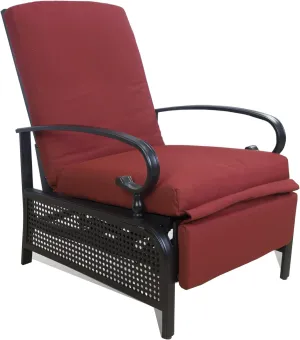 Kozyard Adjustable Outdoor Patio Reclining Lounge Chair - Comfortable Cushioned Recliner Chair with Strong Extendable Metal Frame for Sunbathing, Reading, Relaxation(Burgundy)
