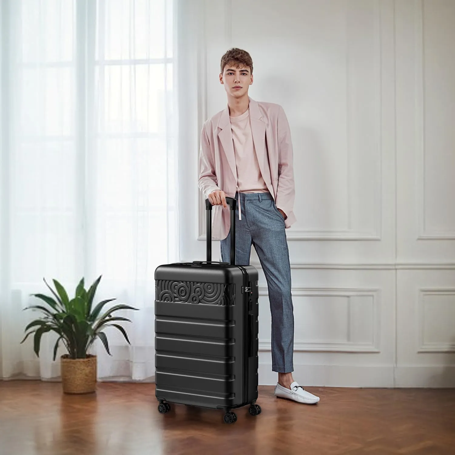Krute Luggage Suitcase with Spinner Wheels PC ABS Hard Shell Suitcases Lightweight 24 Inch Luggage with USB Charging Port & TSA Lock