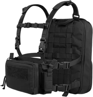 KRYDEX Tactical Expandable Backpack Molle and Tactical Chest Rig Combo Black