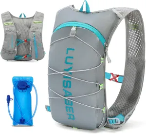 KSIBNW Running Hydration Vest Backpack, Lightweight Hydration Backpack with 1.5L Water Bladder Breathable and Sweatproof Running Rucksack Bladder Bag for Hiking Biking Running Cycling for Women Men