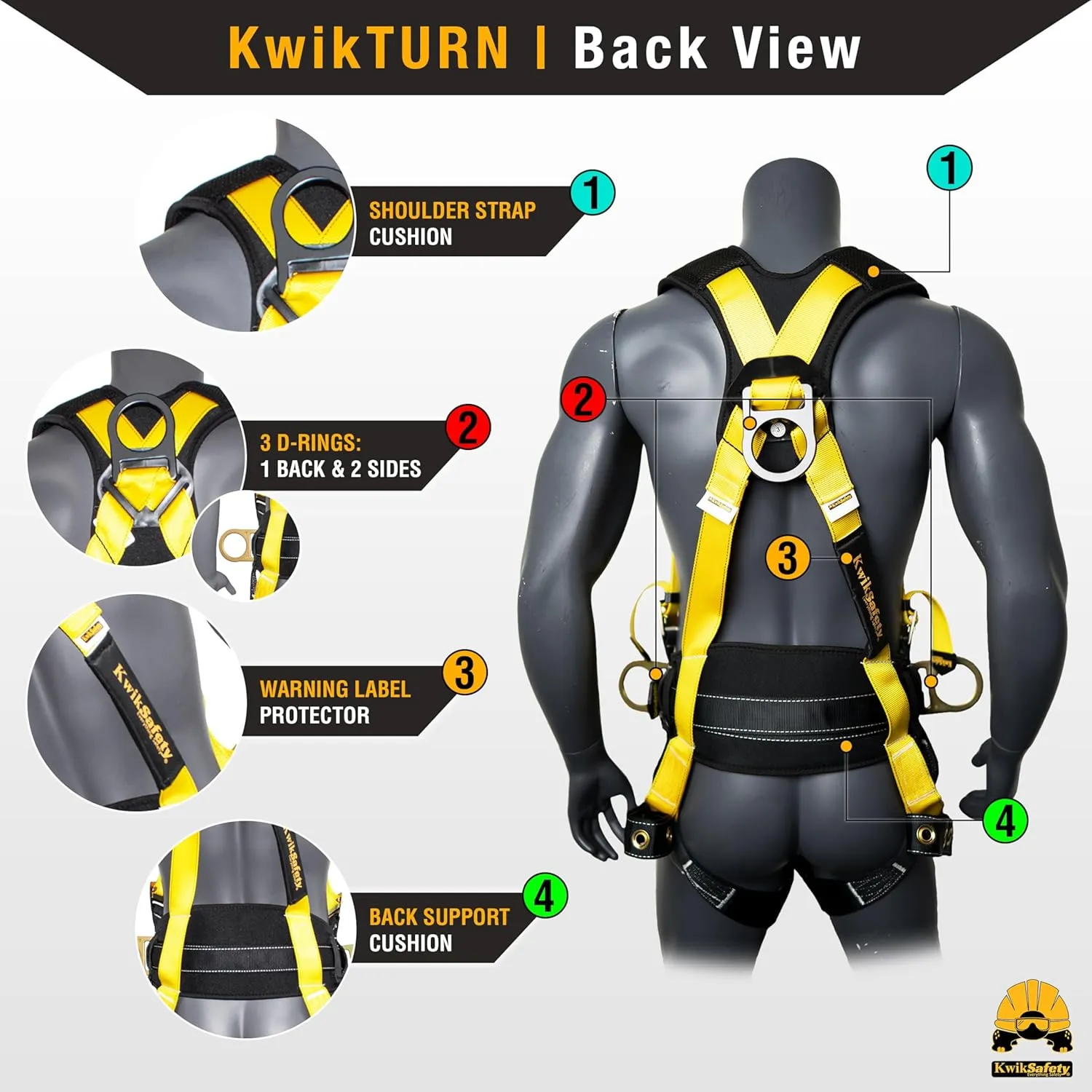 KwikSafety - Charlotte, NC - TYPHOON Ironworker Safety Harness [3 D-Ring, Tool Lanyard Loop] Construction ANSI Tested OSHA