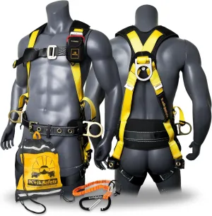 KwikSafety - Charlotte, NC - TYPHOON Ironworker Safety Harness [3 D-Ring, Tool Lanyard Loop] Construction ANSI Tested OSHA