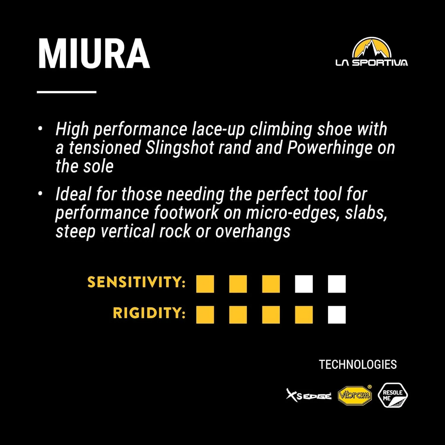 La Sportiva Mens Miura Performance Rock Climbing Shoes
