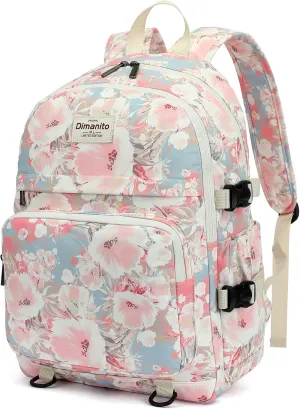 Laptop Backpack with USB charging port for laptop up to 15 inch Men Women College Outdoor Travel Backpack (Rose)