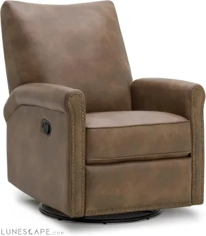 Large Leather Recliner Chair Faux Swivel Rocker for Adults Manual Sofa