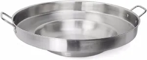 Large Mexican Style Wok Comal Cazo Griddle Fryer Chicharron Deep Fry Pan Stainless Steel For Carnitas Panza Abajo 16" Paella Belly Down
