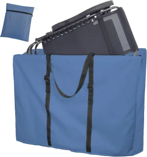 Large Outside Folding Chair Storage Bag with Zipper and Handles, 600D Folding Chair Carry Bag for Zero Gravity Chair, Portable Folding Lounge Chair Carrying Bags, 43" L x 11" W x 29" H (Blue - 1 Pack)