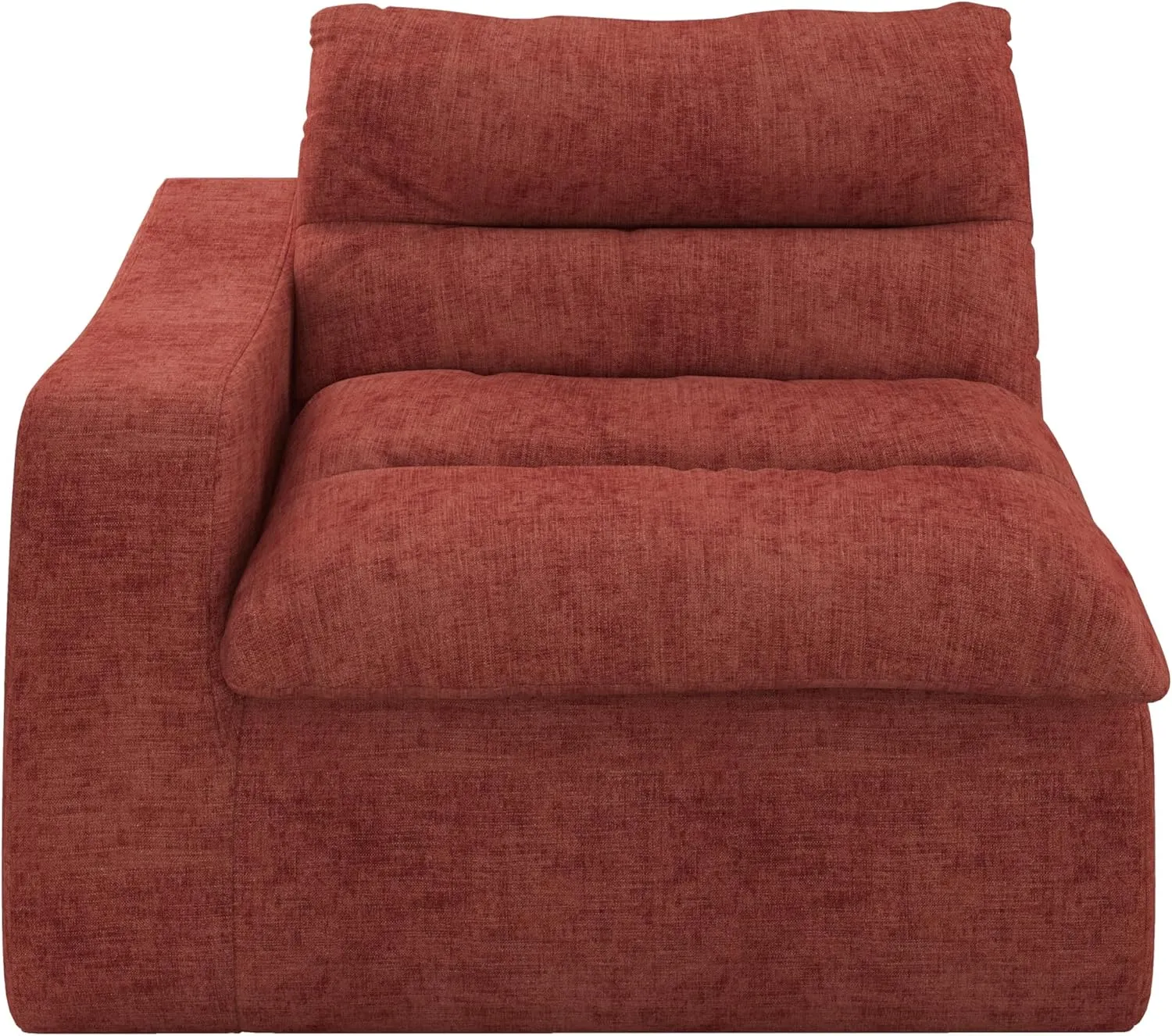 Lazy Floor Sofa Modern Lounge Chair with Left Arm, Comfortable Beanbag Sofa for Living Room, Bedroom, Office, Orange