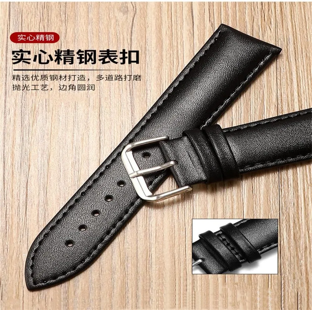 Leather Watchbands 12/14/16/18/20/21/22/24mm Watch Band Strap Steel Pin Buckle Wrist Belt Bracelet