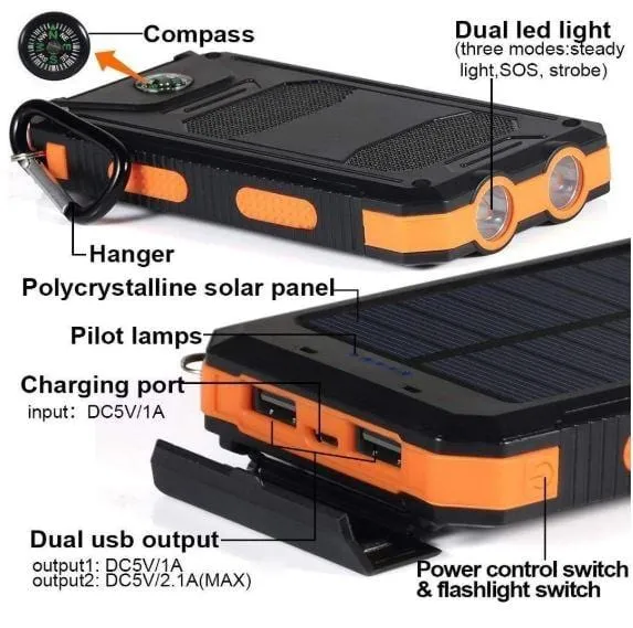 LED Emergency Solar Power Bank