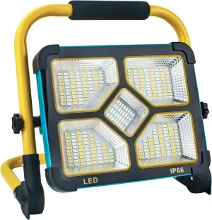 LED Rechargeable Work Light, Portable Construction Light with Stand and 10500mAh Battery, Type-C and Solar Charging, 4 Lighting Modes - Ideal for Repairs, Construction Sites, Emergencies