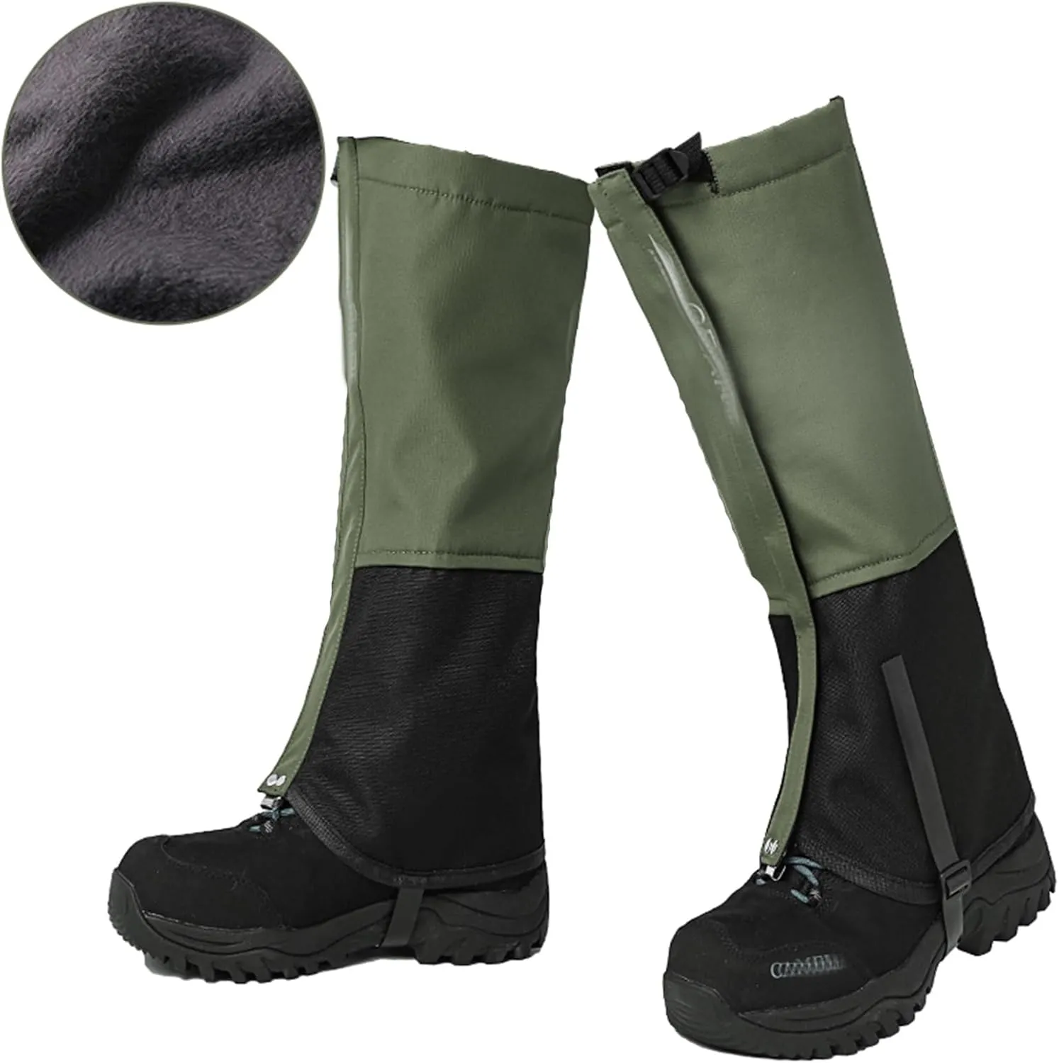 Leg Gaiters,Outdoor Gaiter,Padded Gaiters, Waterproof Zippered Leg Gaiters,Adjustable Size Sports