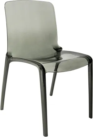 LeisureMod Adler Mid-Century Modern Dining Chair - Transparent Black Acrylic Contemporary Design for Kitchen, Dining Room, and Modern Home Decor