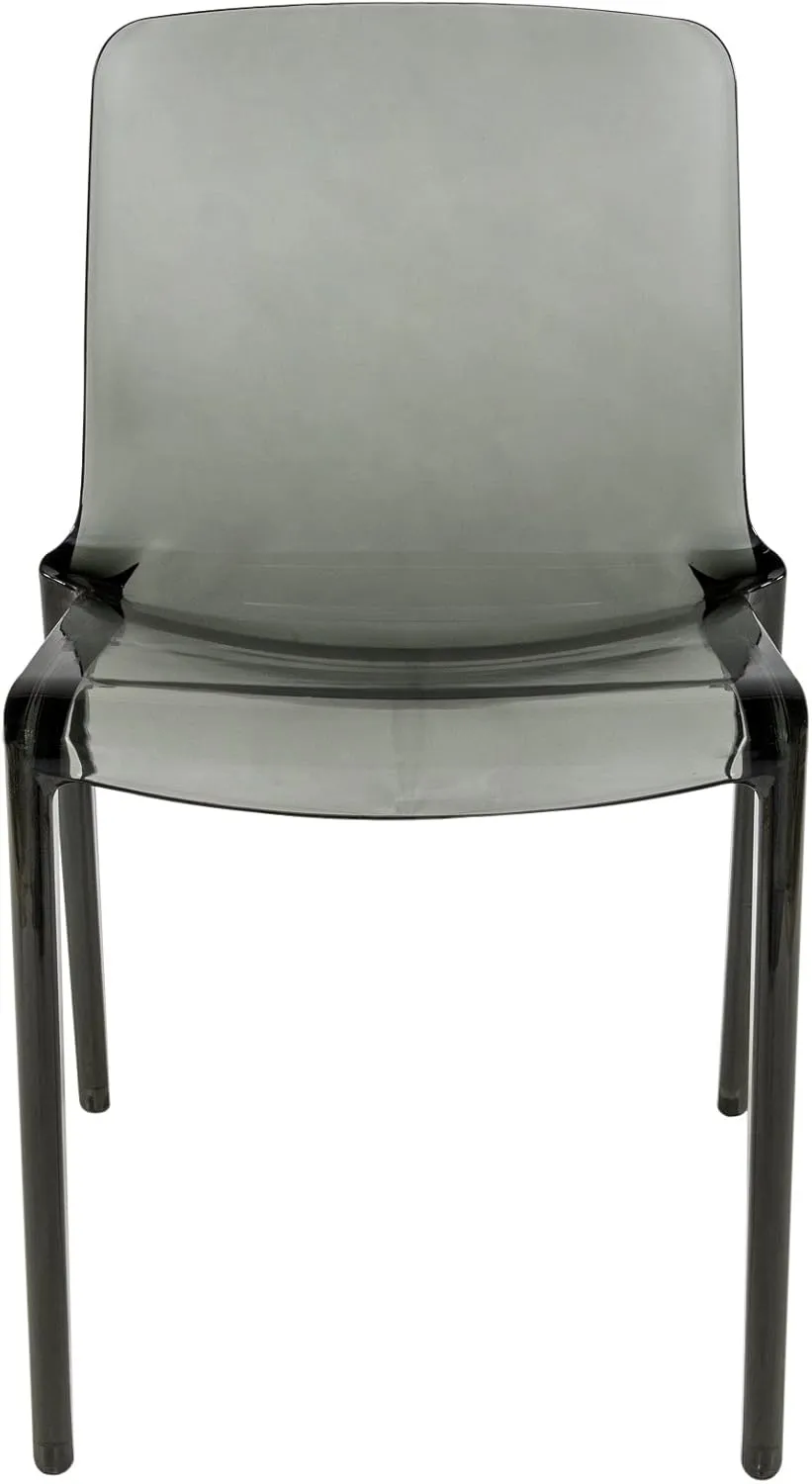 LeisureMod Adler Mid-Century Modern Dining Chair - Transparent Black Acrylic Contemporary Design for Kitchen, Dining Room, and Modern Home Decor