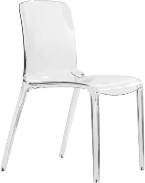 LeisureMod Mid-Century Modern Dining Chair - Clear Acrylic Chair for Dining Room, Kitchen, or Modern Home Decor
