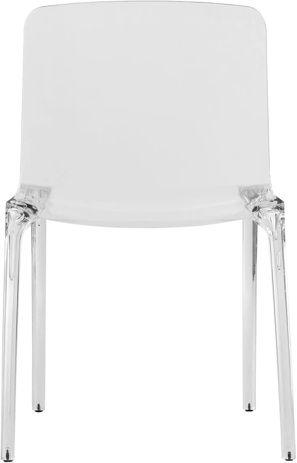 LeisureMod Mid-Century Modern Dining Chair - Clear Acrylic Chair for Dining Room, Kitchen, or Modern Home Decor