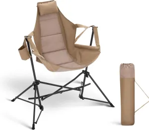 LET'S CAMP Hammock Camping Chair, Lightweight Portable Outdoor Chair for Camping and Hiking, Supports 300lbs, Khaki
