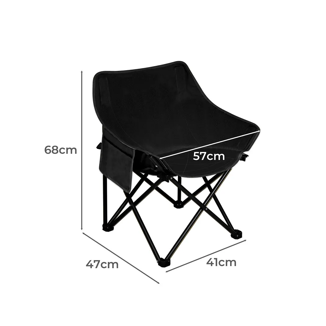 Levede Folding Camping Moon Chair Lightweight Black-SA_Rural