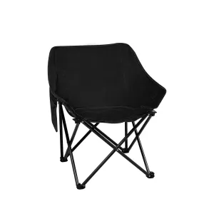 Levede Folding Camping Moon Chair Lightweight Black-SA_Rural