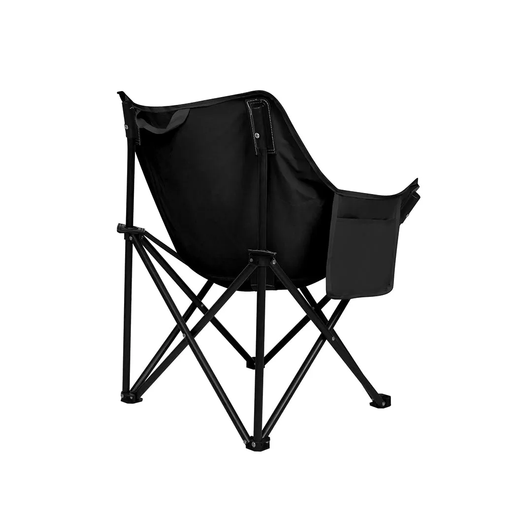 Levede Folding Camping Moon Chair Lightweight Black-SA_Rural