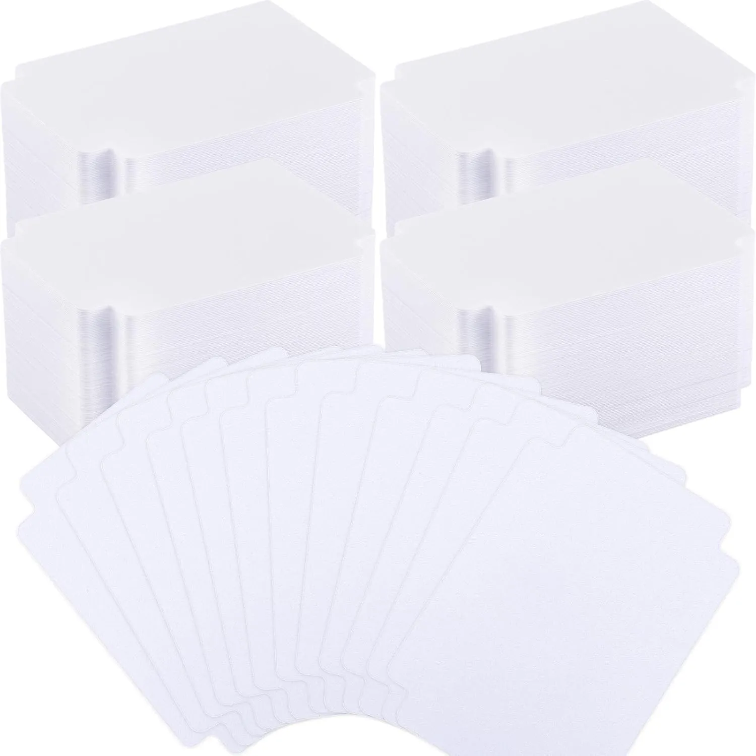 Lewtemi 450 Pcs Trading Card Dividers Page Dividers with Tabs Plastic Playing Sports MTG Card Separators with Side Labels for Games Sports(White)