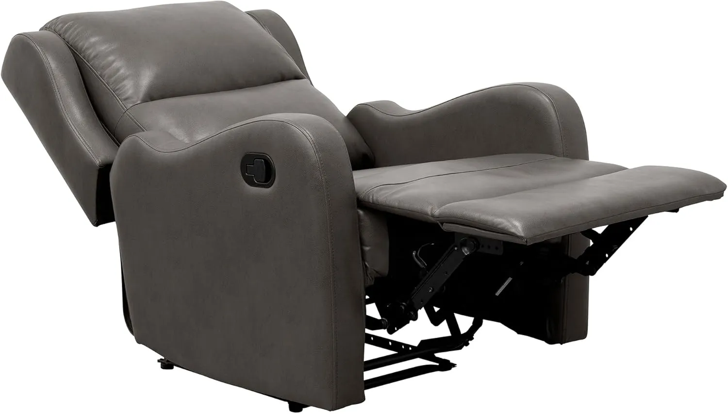 Lexicon Manual Recliner Chair, Reclining Sofa Chair, Home Theater Seating, Wall Hugger, Manual Recliner for Living Room/Office/Apartment, Easy Assembly, Gray Faux Leather