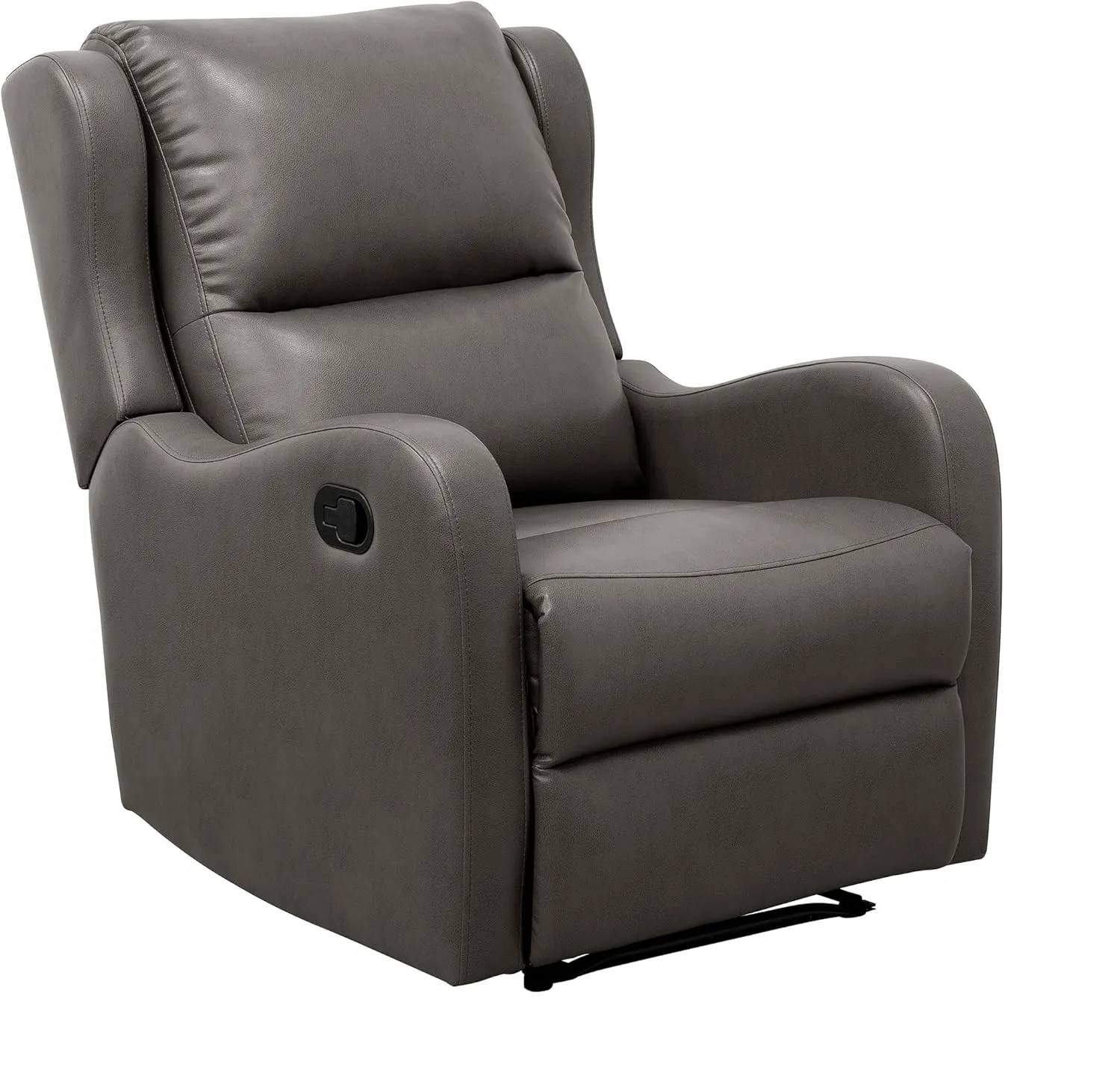 Lexicon Manual Recliner Chair, Reclining Sofa Chair, Home Theater Seating, Wall Hugger, Manual Recliner for Living Room/Office/Apartment, Easy Assembly, Gray Faux Leather