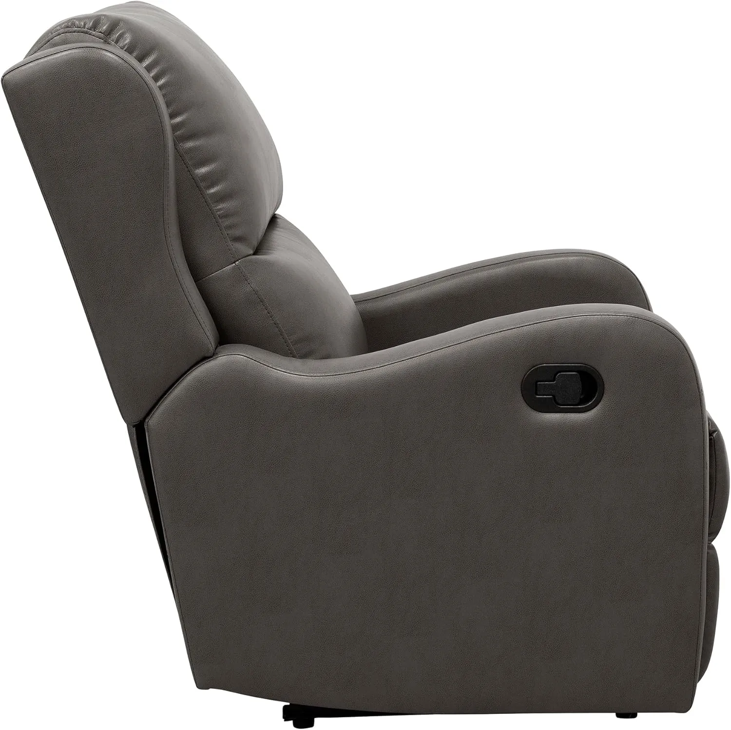 Lexicon Manual Recliner Chair, Reclining Sofa Chair, Home Theater Seating, Wall Hugger, Manual Recliner for Living Room/Office/Apartment, Easy Assembly, Gray Faux Leather