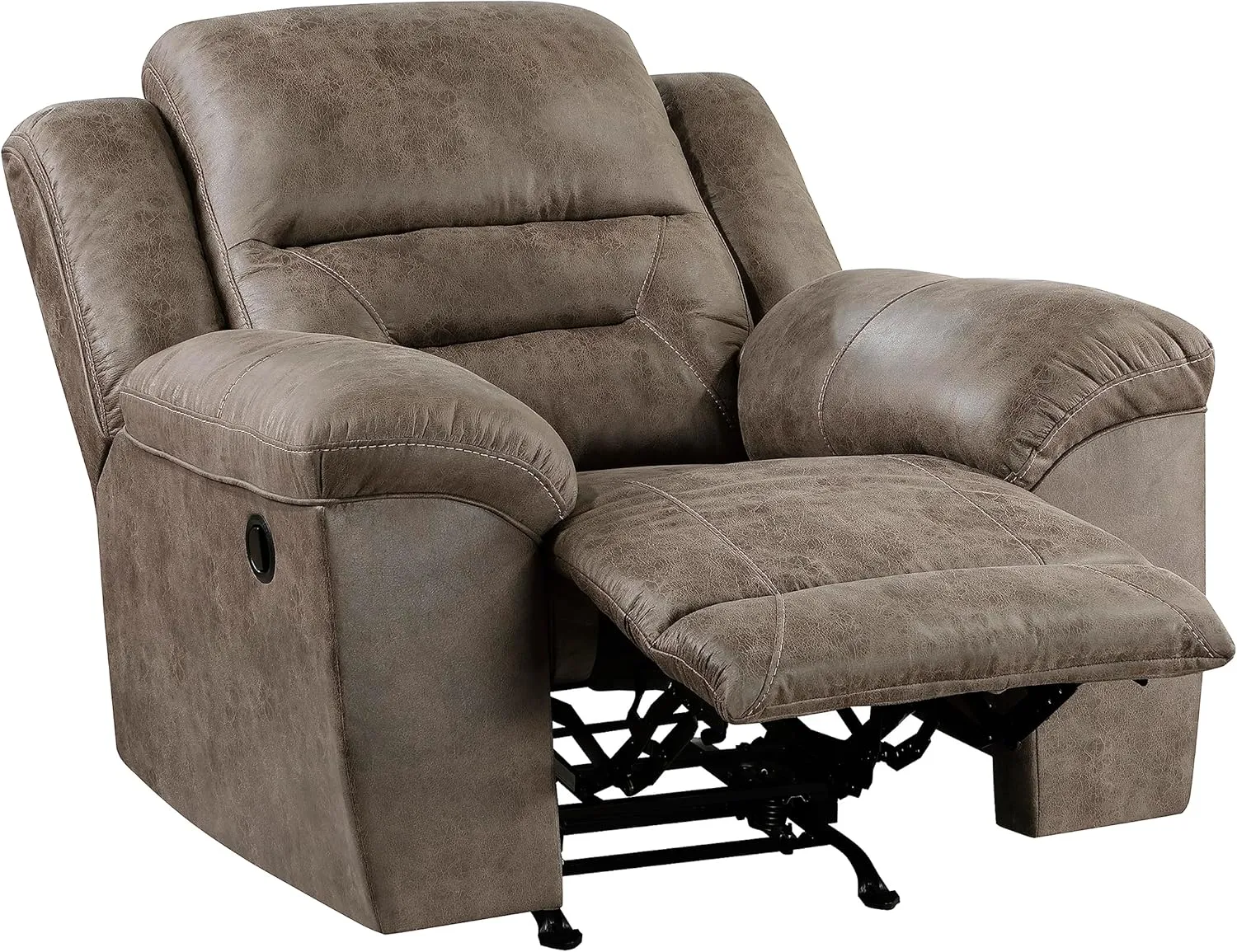 Lexicon Rocker Recliner Chair for Living Room, Wall Hugger Manual Recliner Chairs, Home Theater Seating, Required Assembly, Brown​​