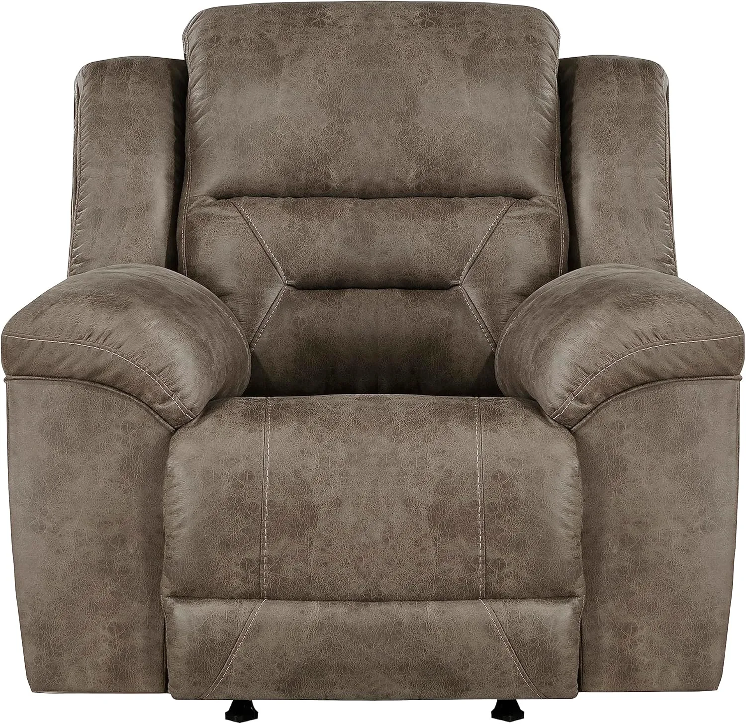 Lexicon Rocker Recliner Chair for Living Room, Wall Hugger Manual Recliner Chairs, Home Theater Seating, Required Assembly, Brown​​