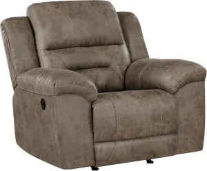 Lexicon Rocker Recliner Chair for Living Room, Wall Hugger Manual Recliner Chairs, Home Theater Seating, Required Assembly, Brown​​