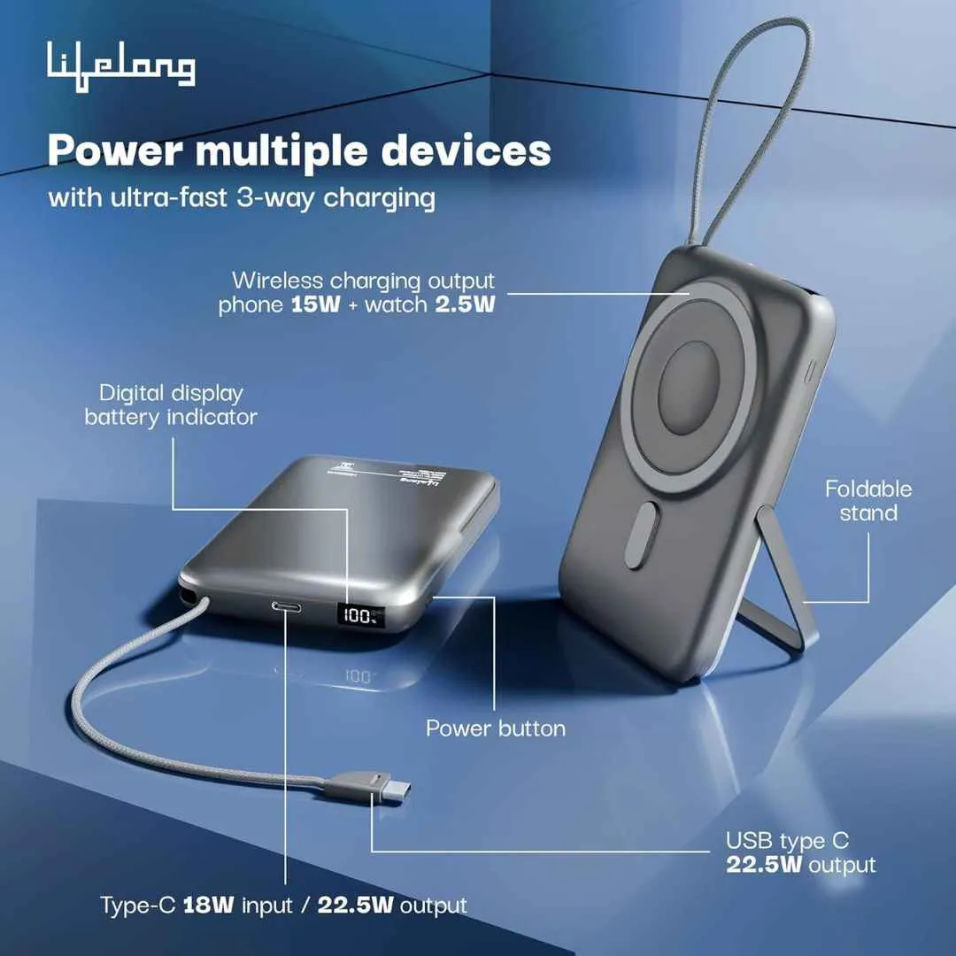 Lifelong SnapVolt 10000mAh Quick Charge 3.0 | Magsafe Power Bank