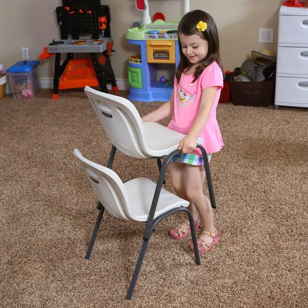 Lifetime 80383 Kids Stacking Chair, Almond