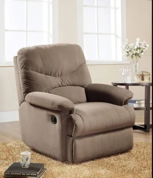 Light Brown Recliner Chair for Ultimate Relaxation, Pillow Top Armrests and Memory Foam Comfort, for Unwinding After a Long Day